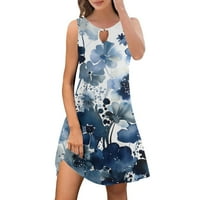 Ženska haljina Ljetna moda Trendy Boho cvjetni print Poklopac za obreznu haljinu bez rukava bez rukava