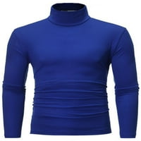 Abtel Muška majica Solid Color T majica Ležerne bluza Muška modna praznik Basic Tee Royal Blue M