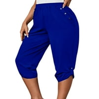 Hait ženske dno obrezane hlače elastične pantalonske pantalone za palanzo na pantalonu dnevno nose čvrstu