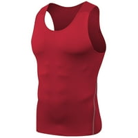 Prsluk za muškarce Regularna fit bez rukava modna puna boja plus veličine sportski vrhovi crveni xl
