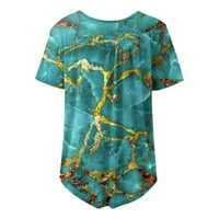 Ljetne vruće košulje za žene ženska modna casual tiska s kratkim rukavima V V izrez Labavi majica