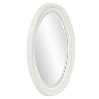Ovalno ogledalo u sjajnom bijelom drvenom okviru