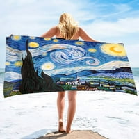 Van Gogh zvjezdani noćni pesak, ručnici bez plaže upijaju se za ručnik za ručnik velike veličine za