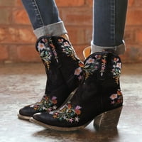 Čizme za žene retro za vezene kaubojske cipele