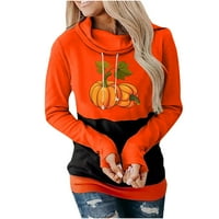 Prevelika dukserica za žene - pulover s kapuljačom Današnjim ponudama Ispis pada dugih rukava narančaste