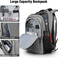 Backpack backpad backpack backpack slim tanki ruksaci protiv krađe sa USB punjenjem Port Voda otporna na školu Kompjuterska torba za muškarce Žene u podlogu Macbook-a, sivom bojom