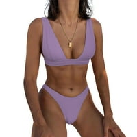 Seksi žene Bikini set push-up grudnjaka kupaći kostimi kupaći kostim kupaći odjeću odjeću s ljubičastom