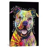 Icancas Pazite na Galeriju Pit Bulls zamotana platna Art Print Dean Russo