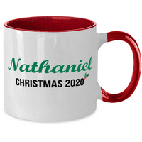 Naziv krig - Božićni poklon za Nathaniel - Christmas Name Šalica