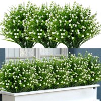 Paketi na otvorenom umjetno lažno cvijeće otporno na UV bez bleda BOXWOOD FAU plastične biljke - bijelo