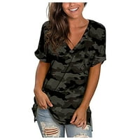 Bluze za žene modni ljetni tenkovi modna gradijentna boja V-izrez majica bez rukava za bluze