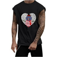 Lovskoo tenkovi muškarci mišićne majice Američka zastava majice bez rukava Dan neovisnosti Ležerni jul