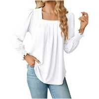 Mrat ženska majica u obliku kvadratnog vrata ženske bluze vrhovi plus veličine tuničkih vrhova za ženske