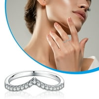 Hanxiulin Ring Ring Diamond Rhinestone prsten Elegantna geometrija Rhinestone Ring Full Diamond Prstenovi
