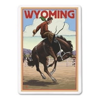 Wyoming, kauboj i Bronco scena, lampionska preša, premium igraće kartice, paluba za karticu s jokerima,