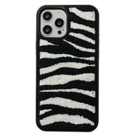 Za iPhone Pro Case 6.7 Zebra uzorak Životinjska kratka krznena slatka dizajna veznog dizajna zaštitnog udara