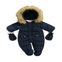 Baby Winter Snawsov dječaci Dječji kaput Romper Topla odjeća s kapuljačom Puffer plišana jakna Zvuk