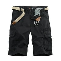 Veliki muški kratke hlače Plus veličine Muške kratke hlače Multi-džepovi opuštene ljetne hlače za plažu hlače crna