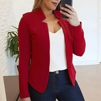 Jakne za žene prilagođene ovratniku dugih rukava jakna obrezana crveni radni kaputi