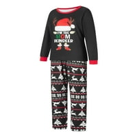 MubIneo božićna porodična pidžama Podudarni set, pisma s dugim rukavima, majica za ispis šešira sa drvećem