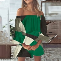 Zelena modna haljina za plažu za žene Ležerna jednodijelna haljina za ovratnike za žene XXL