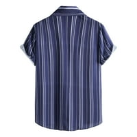 Street Casual muško majica Muškarci Summer Stripe Ormar COLLAR CALESTING Džepne majice kratkih rukava