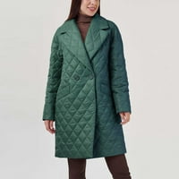 Miluxas Clearence Plus size Ženski povremeni pamučni kaput Rhombic V-izrez dugačak remen topli labav kaput zelena 6
