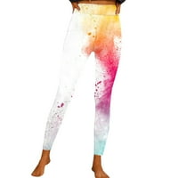 Žene Casual Fashion Sports Yoga hlače Šareni cvijet leptir za ispis Tajice bijeli xxl