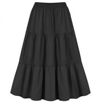 Pstuiky suknja za žene, ženske casual maxi suknje elastične visokog struka Flowy suknje ljeto lagane