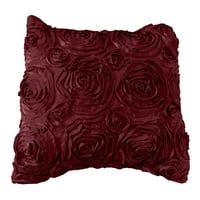 Saten rozeta ukrasni bacanje jastuk sham jastuk pokrov Burgundija