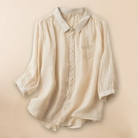 Lenago tunika bluza za žene plus veličine modne čvrste boje casual dugih rukava majica majica lane bluza