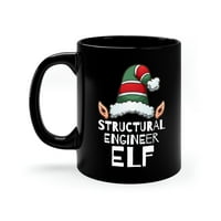 Strukturni inženjer ELF 11oz crni keramički krili božićni inženjerijski vilenjaci