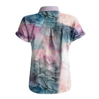 Fragarn Ljeto St. Tee za žene, ženske kratkih rukava Crewneck Rainbow ispis bluza Labava casual majica