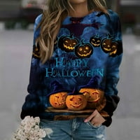 Bazyrey ženske košulje Halloween Duge Casual duge rukave Halloween tiskani okrugli vrat Raglan majica