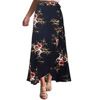 Modna ženska suknja cvjetna print dugačka suknja Lady Split Summer Beach suknje Žene Visoko struk Irgularna