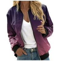 PXIAKGY jakne za žene Ženske ležerne dnevne jakne Lagane zip up casual jakne cvjetni print kaput zastoj