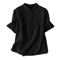 Kratki rukav za žene Ženske košulje s dugim rukavima ženska pamučna gumba dolje majice kratkih rukava