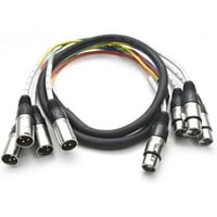 Chictail - Channel XLR zmijski kabel - noge Long - Pro audio zmija za uživo uživo, snimanje, studiju i svirke - patch, amp, mikser, audio interfejs 5 '