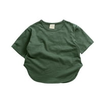 Majice za dječaka sa dizajnerskim dječacima majice dolje majice Klasična ovratnik ljetna majica kratkih rukava Čvrsti pamučni vrhovi zelena, 80