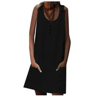 Ljetne haljine za prodaju za žene plus veličine bez rukava s rukavima okrugla izrez Midi Fit and Flare