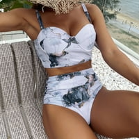 Ženska modna tiskana ljeta Nova visokog struka Seksi Split bikini dva kupaća kostimu