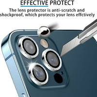 Bling kamera zaštitnik za zaštitni film za hlađenje za žene, pogodan za iPhone Pro Pro MA objektiv, srebrna