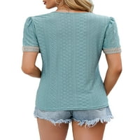 Majica luxplum majica V izrez ljetni vrhovi šiveni majica casual pulover odmor tunika bluza zelena 2xl
