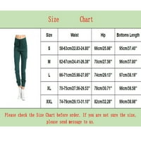 Xiuh Ženske teretne hlače Čvrsta boja Više džep teretni pantalone elastični struk korzet široke noge