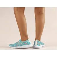 Gomelly Womens klizanje na tenisice cvjetne čarape za čarape prozračne cipele za hodanje zelene 8