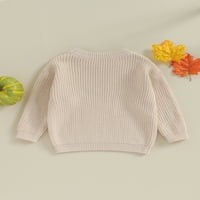 Dječji djevojke kabel pleteni džemper s dugim rukavima boho cvjetna vez za veznu veznu dukseru toplu