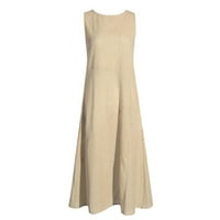 Summer Plus Veličina haljina za žene modni tiskani s dugim rukavima okrugli izrez A-line Datum srednje dužine haljine l