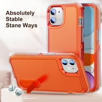 Dteck iPhone Heavy Dužnik, otporan na šupljivi zaštitni poklopac s kickstandom za Apple iPhone, narandžaste