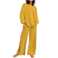 Danas polje Youmao pants odijelo za žene Pamuk posteljina plus veličine odijela dugi rukav na vratu