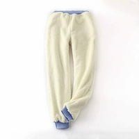 Lenago ženske hlače plus veličina tiskane tajice s elastičnim džepovima za crtanje i debelim izolacijskim hlačama